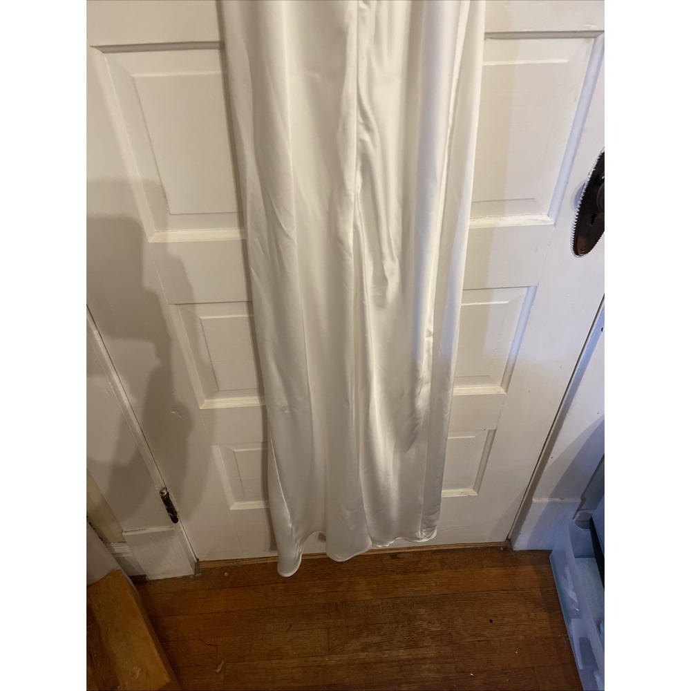 Long White Satin Dress XL NEW Wedding‎ Formal Beach Altar'd State - Picture 6 of 8